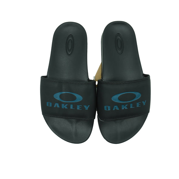 Oakley Men's Ellipse Slide Sandals Black Turquoise Petrol Size 8.5