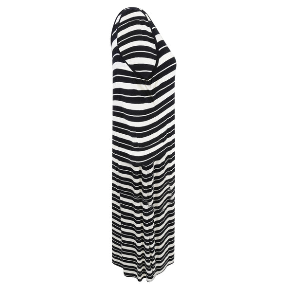 Calvin Klein Women's Plus Size Striped Stretch Maxi Dress Black White Size 1X