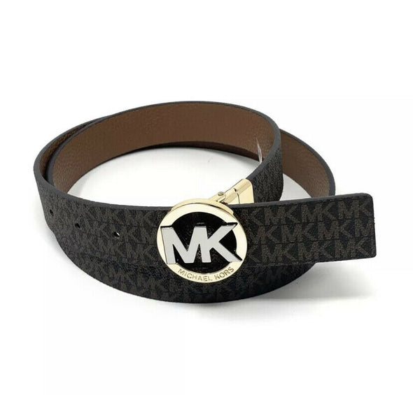 Michael Kors Women's Reversible MK Logo Belt Brown Tan Size XL