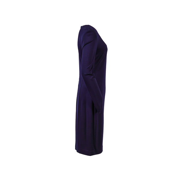 Lauren Ralph Lauren Women's Scoop Neck Sheath Long Sleeve Dress Navy Blue Size 4