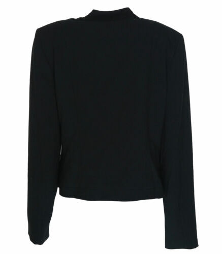Laundry Women's Moto Open Front Long Sleeve Blazer Jacket Black Size 10