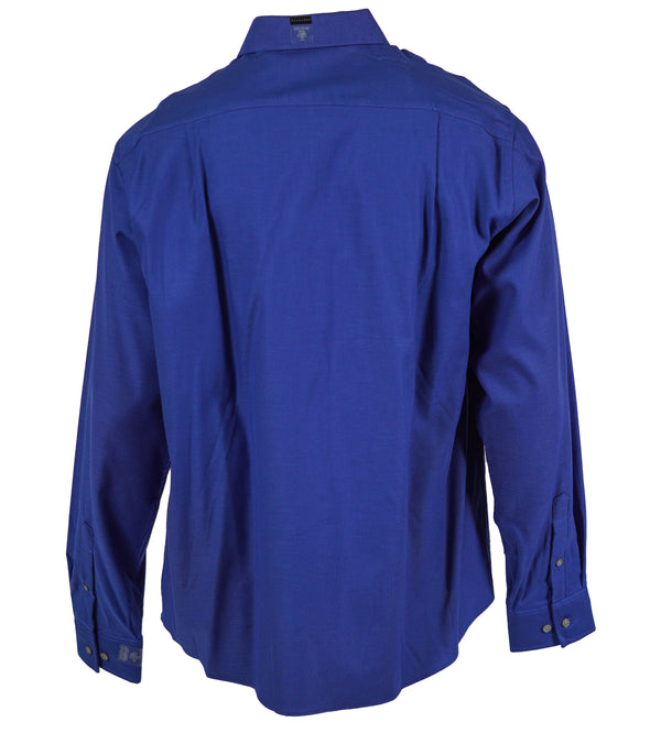 Sean John Men's Tailored Fit Button Front Long Sleeve Shirt Blue 17.5 36/37