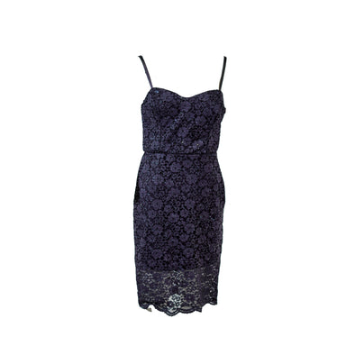 As U Wish Junior Women's Sequined Lace Bodycon Sleeveless Dress Blue Size Medium