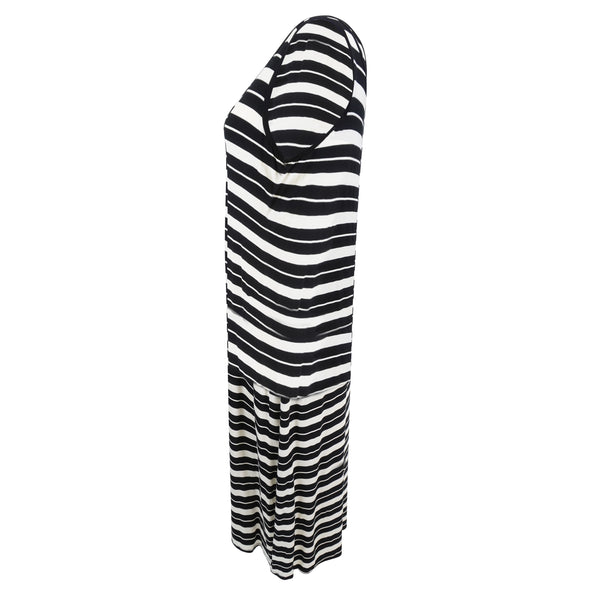 Calvin Klein Women's Plus Size Striped Stretch Maxi Dress Black White Size 1X
