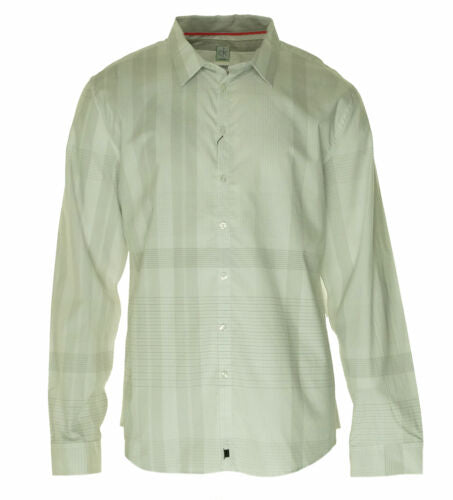 Calvin Klein One Men Ultra Slim Fit Button Front Plaid Shirt White Gray XXL $80