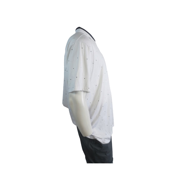 Nike Men's Golf Dry Vapor Print Short Sleeve Polo White Black Size XXL