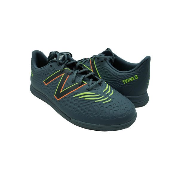 New Balance Kid's Tekela Magique V3 Indoor Soccer Shoes Gray Yellow Size 3.5 W