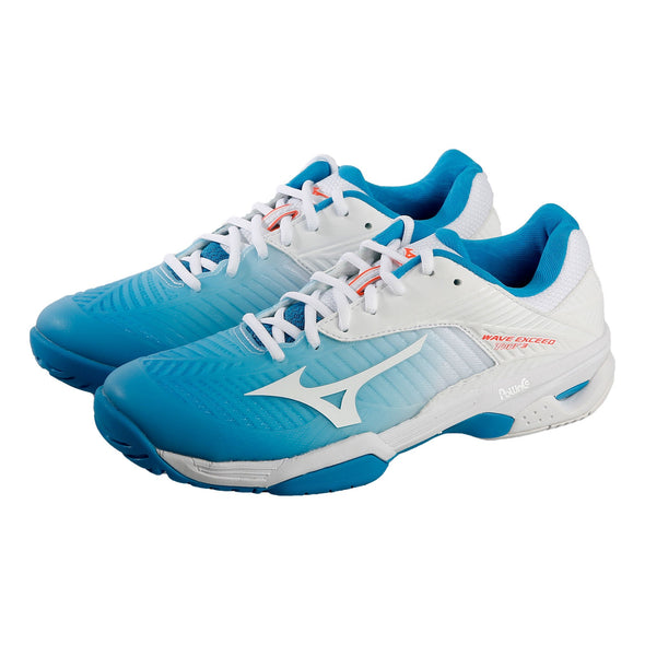 Mizuno Women's Wave Exceed Tour 3 All Count Tennis Shoes White Blue Size 10