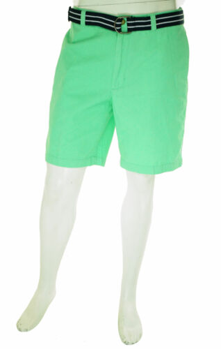 Club Room Men's Belted Flat Front Chino Shorts Neptune Green