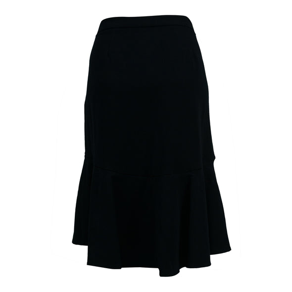 Tommy Hilfiger Women's Twill High Low Ruffle Skirt Navy Blue Size 0