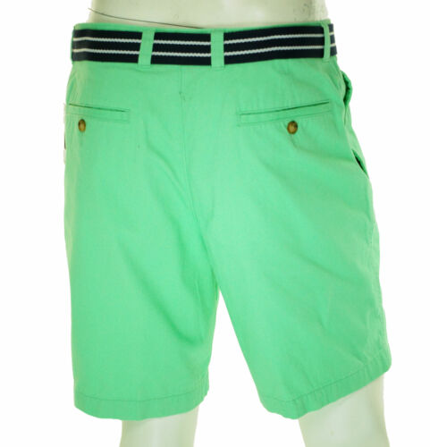Club Room Men's Belted Flat Front Chino Shorts Neptune Green