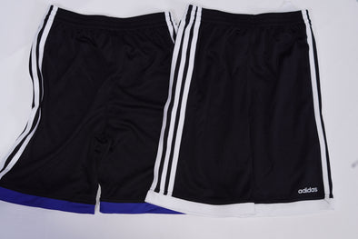 Adidas Boy's 2 Piece Elastic Waist Three Stripe Shorts Black Blue White Size 7