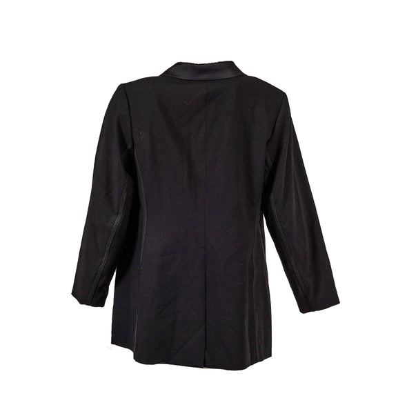 Calvin Klein Women's Plus Size Single Button Satin Trim Blazer Black Size 14W