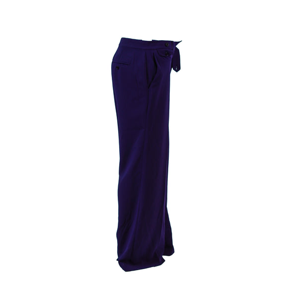 Lauren Ralph Lauren Women's Wide Leg Flat Front Pants Navy Blue Size 12