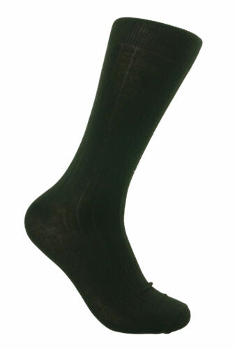 Beverly Hills Men's 5 Pair Ribbed Stretch Dress Socks Black