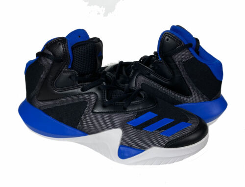 Adidas Kid's Crazy Team High Top Basketball Athletic Shoes Black Blue Size 7