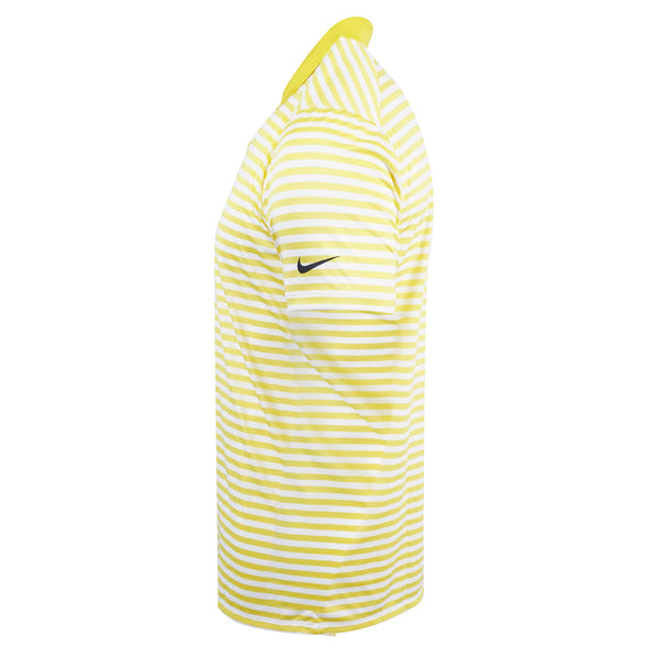 Nike Men's Striped Short Sleeve Golf Polo Yellow White