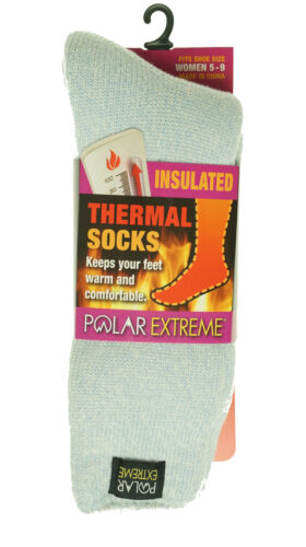 Polar Extreme Women's Thermal Insulated Fleece Lined Crew Socks Light Blue