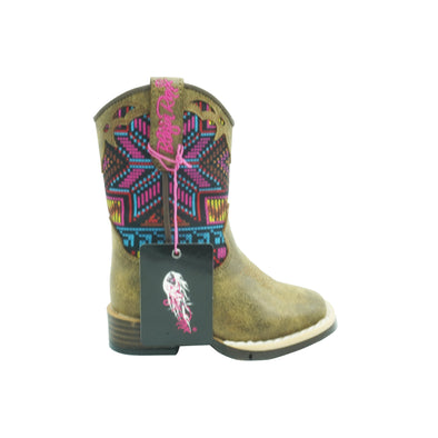 Blazin Roxx M&F Western Little Girl's Hailey Western Boots Brown Pink Size 4.5