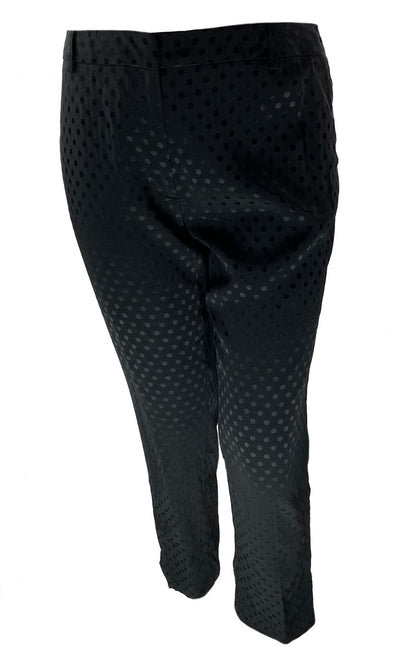 Calvin Klein Women's Slim Fit Polka Dot Jacquard Pants Black Size 12P