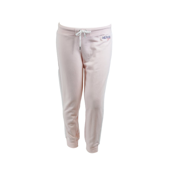 Tommy Hilfiger Women's Sport Striped Jogger Pants Pink White Size Large