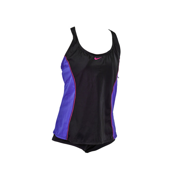Nike Women's Tankini Short Swim Set Purple Black Size XL