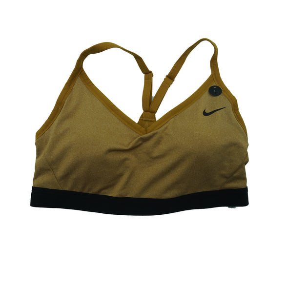 Nike Women's Indy Wire Free Padded Sports Bra Gold Black Size XL