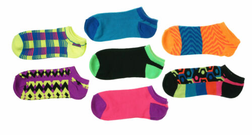 Everlast Women's 7 Pair Value Pack No Show Bright Color Socks Blue Yellow Multi