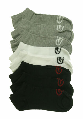Ecko Unltd Boy's 8 Pair Pack Flat Knit No Show Socks Black White Gray Sock 9-11