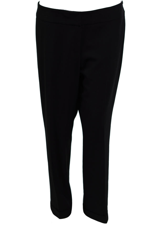 Kasper Women's Plus Size Cuffed Crepe Dress Pants Black