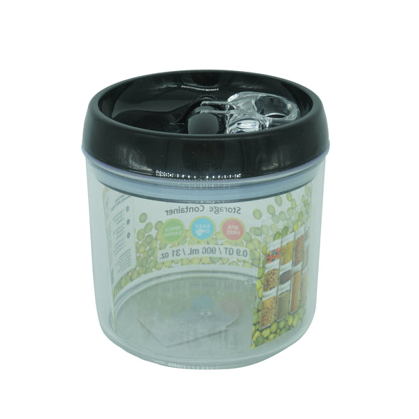 Felli Flip Tite Plastic Storage Container .9 Quart Black Clear BPA Free