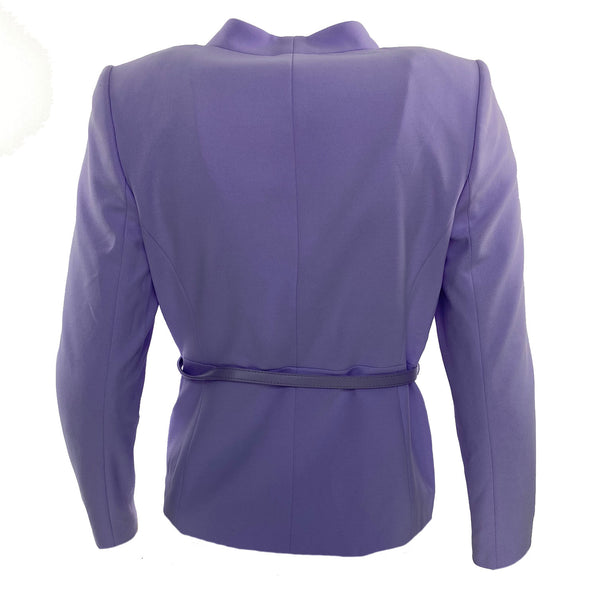 Calvin Klein Women's Petite Belted Collarless Blazer Light Purple Size 12P