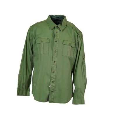 Tommy Hilfiger Men's Slim Fit Long Sleeve Button Front Shirt Green Size XXL