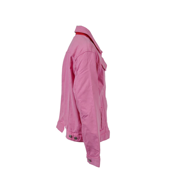 Tommy Hilfiger Women's Denim Button Front Jacket Pink Size Medium