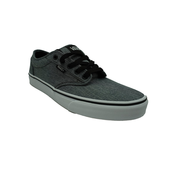 Vans Men's Atwood Low Top Lace Up Sneakers Textile Black White Size 9.5