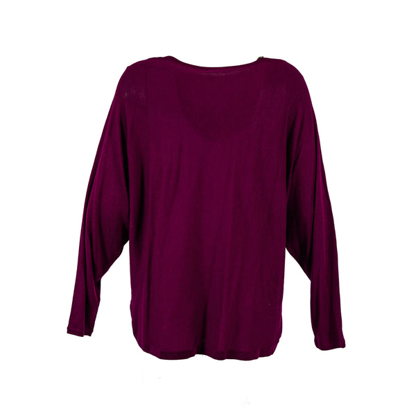 Lauren Ralph Lauren Women's Long Sleeve Round Neck Sweater Berry Purple Size XXL