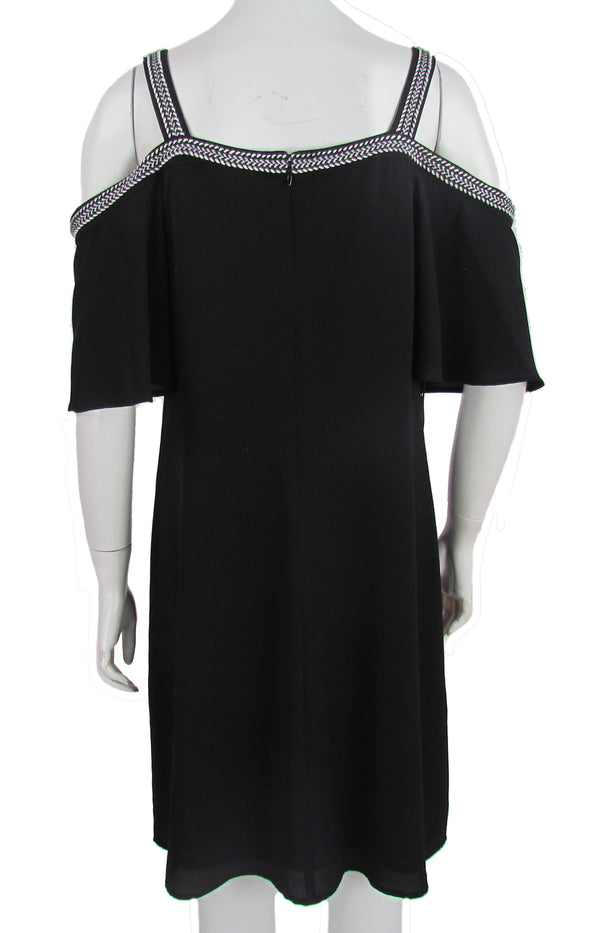 Vince Camuto Women's Cold Shoulder Shift Dress Black Size 6