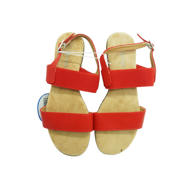 Floopi Women's Strappy Cushioned Elastic Sandals Red Size 9