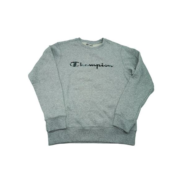 Champion Unisex Heritage Fleece Pullover Sweatshirt Gray Camo Size Large