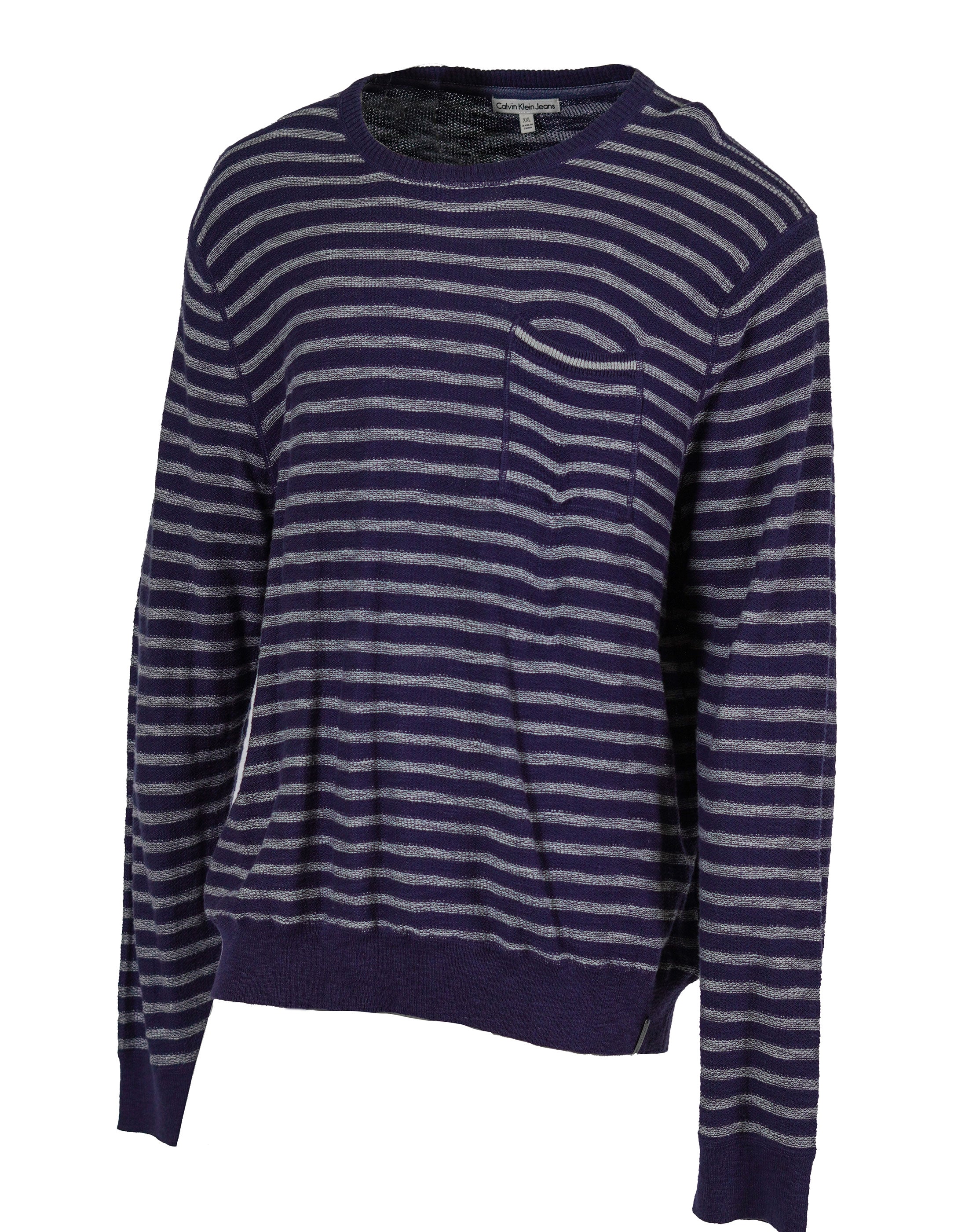 Calvin Klein Men's Long Sleeve Neck Striped Sweater Blue XXL – The Uber Shop Retail Store