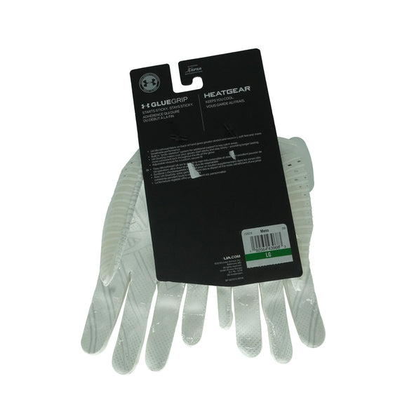 Under Armour Men's Spotlight GlueGrip Football Gloves White Size Large