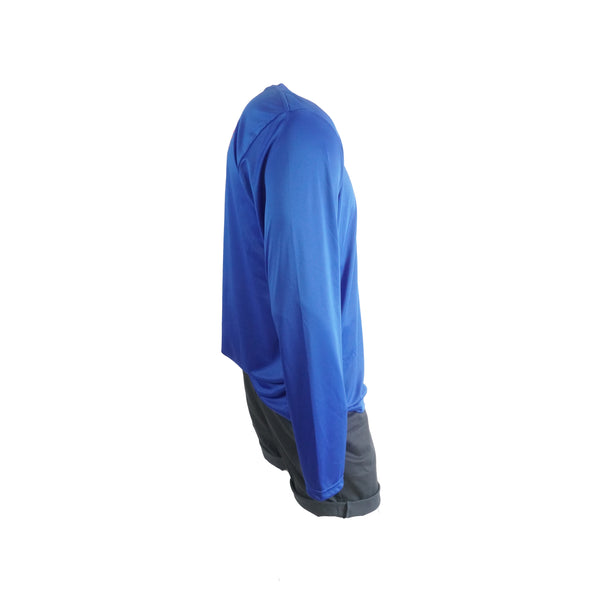 Columbia Men's Long Sleeve UPF 50 Omni Shade Crew Neck Wicking Shirt Blue Large