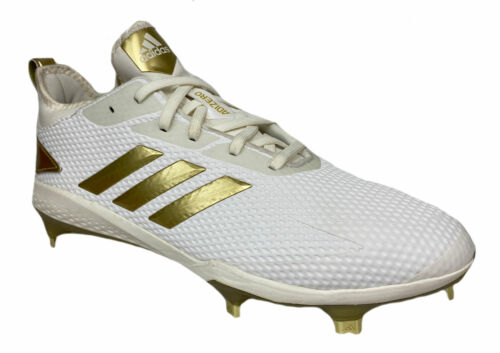 Adidas Men's Adizero Afterburner V Baseball Cleats White Gold Size 8.5