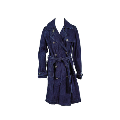 Lauren Ralph Lauren Women's Denim Trench Coat Dark Blue Size 6