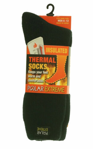 Polar Extreme Heat Men's Insulated Thermal Brushed Socks Black
