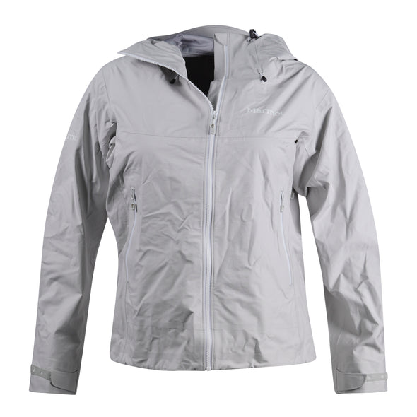 Marmot Women's Starfire Waterproof Full Zip Hood Rain Coat Gray Size Large