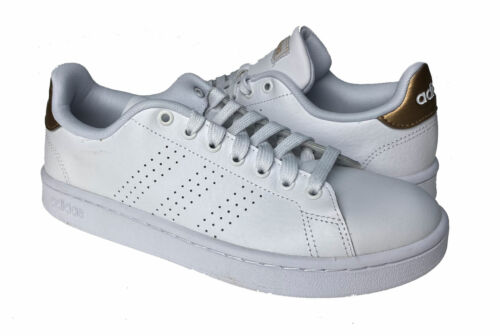 Adidas Women's Advantage Clean Sneakers White Coppermet Size 8