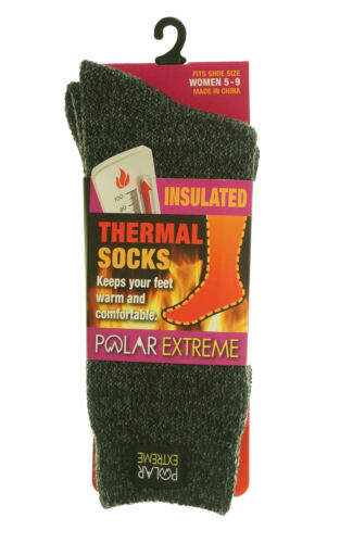 Polar Extreme Heat Women's Insulated Thermal Marl Brushed Socks Black