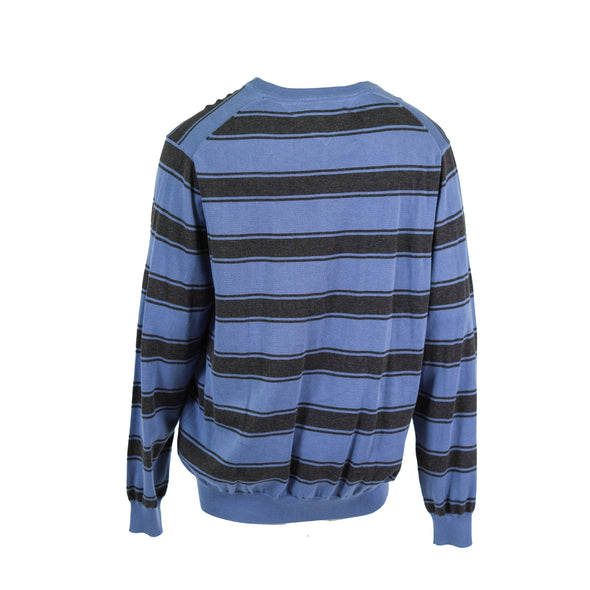 Tommy Hilfiger Men's Striped V Neck Long Sleeve Sweater Blue Gray Size XXL