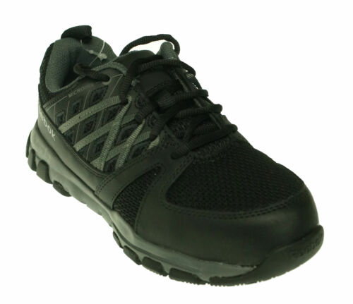 Reebok Men's Sublite Work Steek Toe Athletic Shoes Black Gray Size 4.5